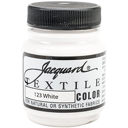 Jacquard Products Textile Color Fabric Paint, 2.25-Ounce, White (TEXTILE-1123)