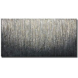 AZAVY Art,24X48 Inch 100% Hand Painted Abstract Minimalist Style Artwork Modern Textured Oil Paintings on Canvas Landspace Wall Art Oil Hand Painting Stretched and Framed Ready to Hang for Dining Room Office