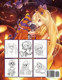 Chibi Girls Halloween Coloring Book: Kawaii Colouring Pages with Candy Cute Anime In Fun Spooky Halloween Manga Scenes For Kids and Adults