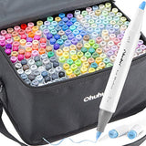 Ohuhu 216-color Double Tipped Alcohol Art Markers Set + 72-Pack Waterbased Dual Brush Pen