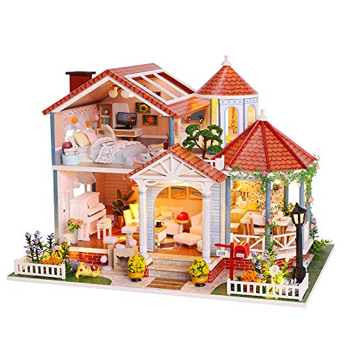 DIY DOLLHOUSE Miniature Kit with Furniture, 3D Wooden Miniature House , Miniature Dolls House kit L2001