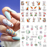 Easter Nail Art Stickers Bunny Water Transfer Nail Stciker Decal Cute Rabbits Egg Bunny Carrot Nail Design Nail Art Supplies for Acrylic Nail Easter Day Nail Decal for Women Kids Manicure Decor 12sheets