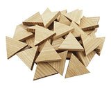 1.34" Wood Triangle Cutout Shapes Unfinished Wood Mosaic Tile - 40 pcs