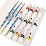 Acrylic Paint Set -12 Acrylic Paints, 6 Paint Brushes for Acrylic Painting, 3 Painting Canvas Panels - Premium Art Supplies for Adults Canvas Painting - Kids Paint Set - Paint Brush Set - Paint Kit