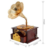 Fding Classical Trumpet Horn Turntable Gramophone Art Disc Music Box & Make up Case &Jewelry Box