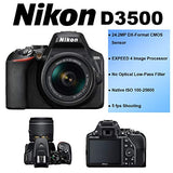 Nikon D3500 24.2MP DSLR Digital Camera with NIKKOR 18-55mm VR Lens + SanDisk 32GB Memory Card + Hi-Speed USB Card Reader + Tripod + A-Cell Accessory Bundle