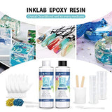 Epoxy Resin Crystal Clear Kit 14 Oz Coating Casting Resin Starter Kit with Resin Pigment for Beginners Jewelry Tumblers Arts Crafts, Mixing Sticks, Silicone Cups, Gloves, Pipettes