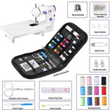 Easy Sewing Machine for Beginner Kid, Electric Portable Sewing Machine Lightweight, Small Household Sewing Handheld Tool with Upgrade with Wewing Kit Extension Table Foot Pedal for Home DIY Project.