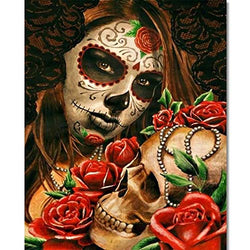 TUMOVO Paint by Numbers for Adults,Mexican"Day of The Dead" Paint by Numbers for Adults Beginner, Sugar Skull Girl Paint by Numbers Kit,16x20 inch DIY Oil Painting (Frameless)