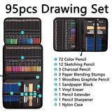 Art Kit with Drawing Pencils and Sketch Book, 95 Pieces Drawing Set Sketching Kit Art Supplies, Drawing Supplies with Sketching Pencils for Artists Adults Teens Beginner