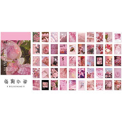 100Pcs Stickers Set Vintage Plant Flower Journal Stickers for Planner DIY Crafts Embelishment Diary 50 Designs Each 2pcs (Pink Rose（linqixindong）)
