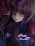 (22-24CM) BJD Doll Hair Wig 8-9" 1/3 SD DZ DOD LUTS / Gray + Lavender Mixed Colors Long Wavy Hair FBE123