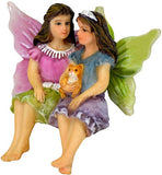 Twig & Flower Miniature Fairy Garden Sisters Alice & May (Hand Painted)