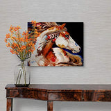 Indian War Horse Canvas Wall Art Print, 14"x11"x1.25"