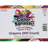 S&S Worldwide Color Splash! Regular Crayons, 100 Each of 8 Colors, Pack of 800