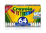 Crayola Washable Markers, Broad Line, 64 ct.