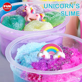 Tri Colors Fluffy Cloud Slime Pack, FunKidz Unicorn Slime for Girls with Jumbo 4 x 260ml Bottles Rainbow Slime Gifts and Toys for Girls Kids