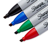 Sharpie Permanent Markers, Chisel Tip, Classic Colors, 4 Count