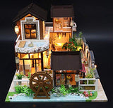 Flever Wooden DIY Dollhouse Kit, 1:24 Scale Miniature with Furniture, Dust Proof Cover and Music Movement, Creative Craft Gift for Lovers and Friends (Dream Back to Ancient Town)