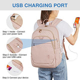 Laptop Backpack for Women BAGSMART Travel Backpack 15.6 Inch School Bookbag Work Computer Back Pack for College Business with USB Charging Port, Pink