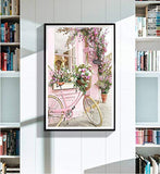 Barlingrock Full Drill Diamond Paintings Bikes&Flowers by Number Kits for Adults,5D DIY Rhinestone Painting Arts Craft Home Wall Decor for Livingroom Bedroom Decoration 30x40cm/12x16"