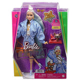 Barbie Dolls and Accessories, Barbie Extra Doll with Blue-Tipped Hair and Pet Chihuahua, Blue Paisley-Print Jacket, Toys and Gifts for Kids
