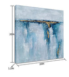 SYGALLERIER Abstract Ocean Canvas Wall Art with Gold Foil Hand Painted Modern 3D Coastal Paintings Contemporary Square Pictures for Living Room Bedroom Bathroom Decor
