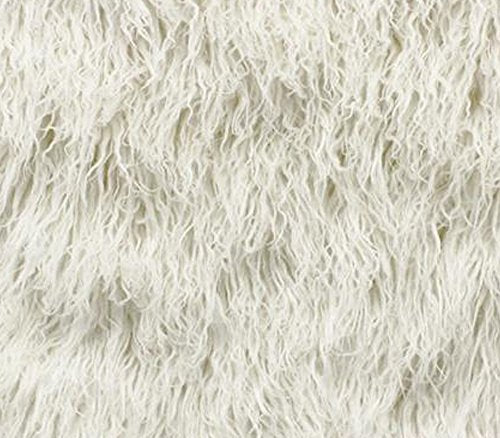 Faux Fake Animal Solid Fur Fabric Long Pile Curly ALPACA WHITE / 60" Wide / S...
