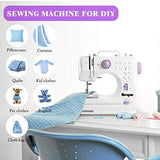 Moregem Sewing Machine Portable Electric Sewing Machine with 12 Built-in Stitches, 2 Speeds Double Thread, Foot Pedal for Household Crafting & DIY