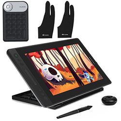 HUION KAMVAS Pro 13 Graphics Drawing Tablet with Screen Full-Laminated Drawing Monitor with Battery-Free Stylus, 13.3" Pen Display with Stand for Windows / MAC / Linux, KD100 Keyboard, Gloves