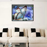 AIRDEA DIY 5D Diamond Painting by Number Kits, Beautiful Butterfly Embroidery Painting Cross Stitch Arts Craft Canvas Wall Decor 9.8 x 11.8 inch