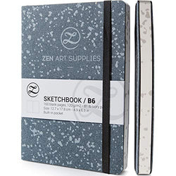 B6 Small Sketchbook for Drawing - Drawing Notebook with Thick 120 GSM Acid-Free Ivory Paper, Cute Hardcover Art Sketchbook with Sturdy Binding - B6 5 x 7-inch Lay Flat Mixed Media Sketchbook - ZenART