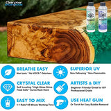 Epoxy Resin Clear Crystal Coating 16oz Kit - Fast Curing Anti Yellowing Art Resin in Gift Box for Casting,Resin Art,Geodes,River Tables,Resin Jewelry,Surfboard,Countertop,Bar Top,Bottle Cap