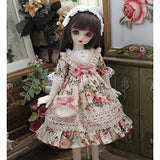 HMANE BJD Clothes 1/6, Pink Floral Printed Dress for 1/6 BJD Dolls (No Doll)
