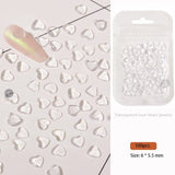 200 Pcs Clear Heart Nail Art Charms, 3D Mixed Size Love Hearts Rhinestones Flat Jelly Resin Crystal Jewelry Diamonds for Acrylic Nail Supplies, Women Craft DIY Manicure Decoration Accessories