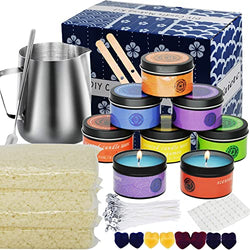 Candle Making Kit, Candle Making Supplies, DIY Arts and Crafts Kits for Adults, Beginners, Kids, Including Wax, Wicks, Dyes, Melting Pot, Candle tins, Wicks Holder, Sticker and Spoon