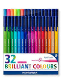 STAEDTLER 323 Triplus Colour Fibre-Tip Pens Pack Of 32