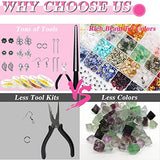 IRmm Ring Making Kit with Crystals, 1950Pcs Jewelry Making Kit with 28 Colors Crystal Gemstone Chip Beads, Letter Beads, Jewelry Wire, Pliers and Other Jewelry Ring Making Supplies