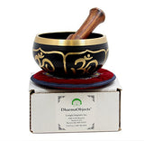 DharmaObjects Relaxing Yoga Meditation Om Peace Singing Bowl/Silk Cushion/Rosewood Mallet Set
