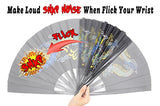 OMyTea Performance Large Hand Folding Fan - Chinese/Japanese Kung Fu Tai Chi Handheld Fan for