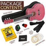 36” Steel String Cutaway Acoustic Guitar Kit 3/4 Junior Size Natural Linden Wood Matte Finish Instrument w/Gig Bag, Tuner, Extra Strings, Picks, Strap, for Beginners, Adults