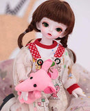 YNSW BJD Doll, Cute Doll in Overalls 1/6 SD Doll 10 Inch 26 cm Ball Jointed Dolls Child Girl Toy Gift