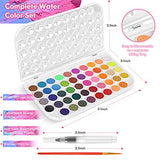 Watercolor Paint Set, Rkqoa 48 Colors Washable Watercolor Paint Set with a Palette & a Brush a Refillable Water Brush Pen, Water Color Paints Sets for Kids Adults Beginner Artists Painting Supplies