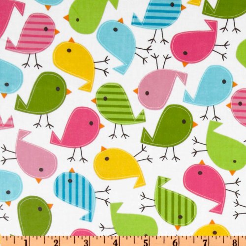 Robert Kaufman Urban Zoologie Slicker Laminated Cotton Chicks Fabric by The Yard, Garden