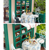 Flever Dollhouse Miniature DIY House Kit Creative Room with Furniture for Romantic Valentine's Gift(Stars' Cafe Bar)