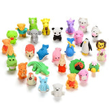 GoaPly 30PCS Mini Animals Erasers Cute Erasers Set Japanese Puzzle Eraser Novelty Erasers Toys