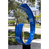 Statements2000 42" Large Indoor Outdoor Sculpture Decor Metal Statue by Jon Allen, Blue Triple C