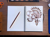 Dotted Journal Notebook - A5 Sized Spiral Journal with Rose Gold Color Pen - Best for Journaling & Drawings - 160 Thick Dot Grid Pages with Transparent Cover - by Hieno Supplies