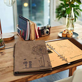 A5 Journal Notebook Vintage PU Leather Sketchbook Notepads Travel Journal Diary, Refillable Sketch Book Blank Brown Pages 100 Sheets / 200 Pages (Dandelion Brown)