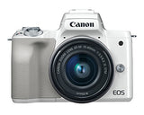 Canon EOS M50 Mirrorless Vlogging Camera Kit with EF-M 15-45mm Lens, 4K Video, Built-in Wi-Fi, NFC and Bluetooth Technology, White